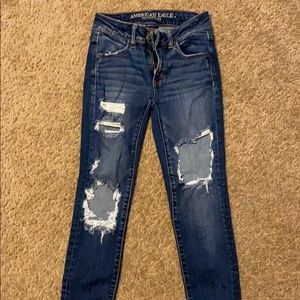 Distressed American eagle jeans